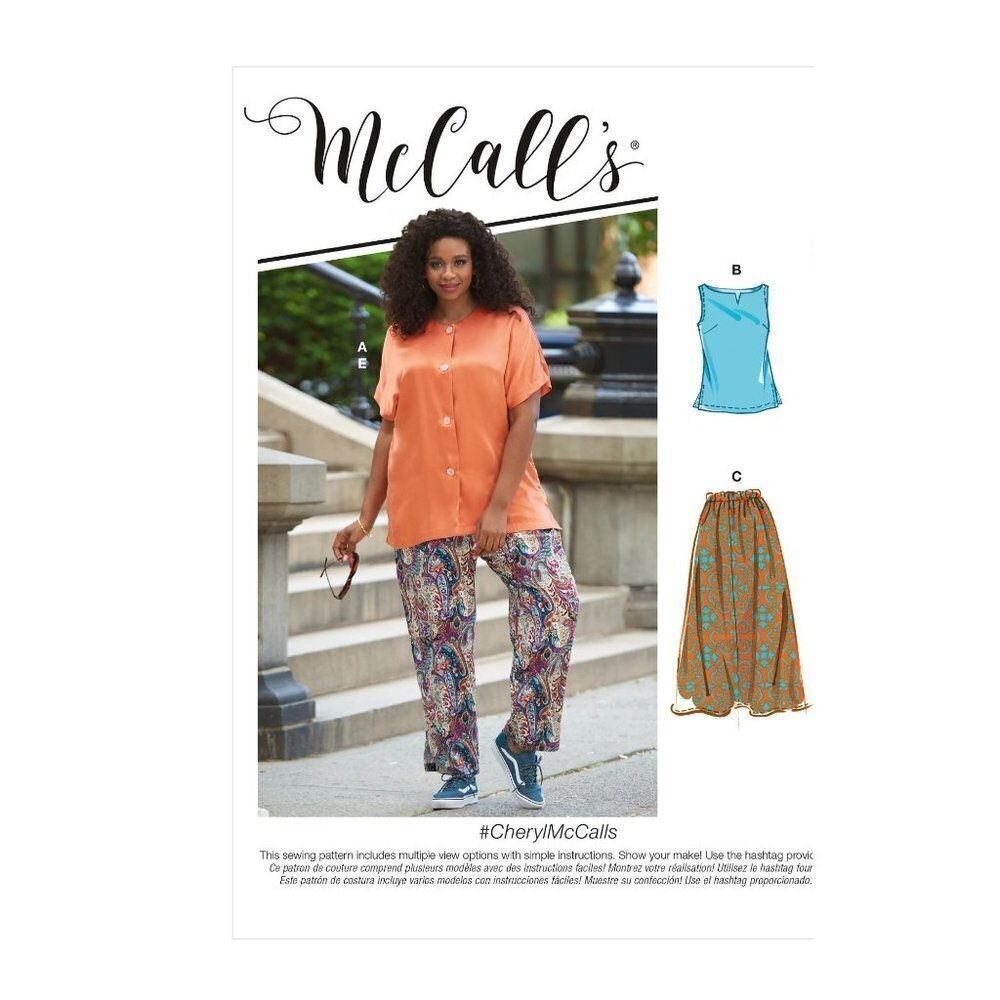 McCalls Sewing Pattern 8159‎ 10883 Shirt Top Skirt Pants Misses Size 18W-24W